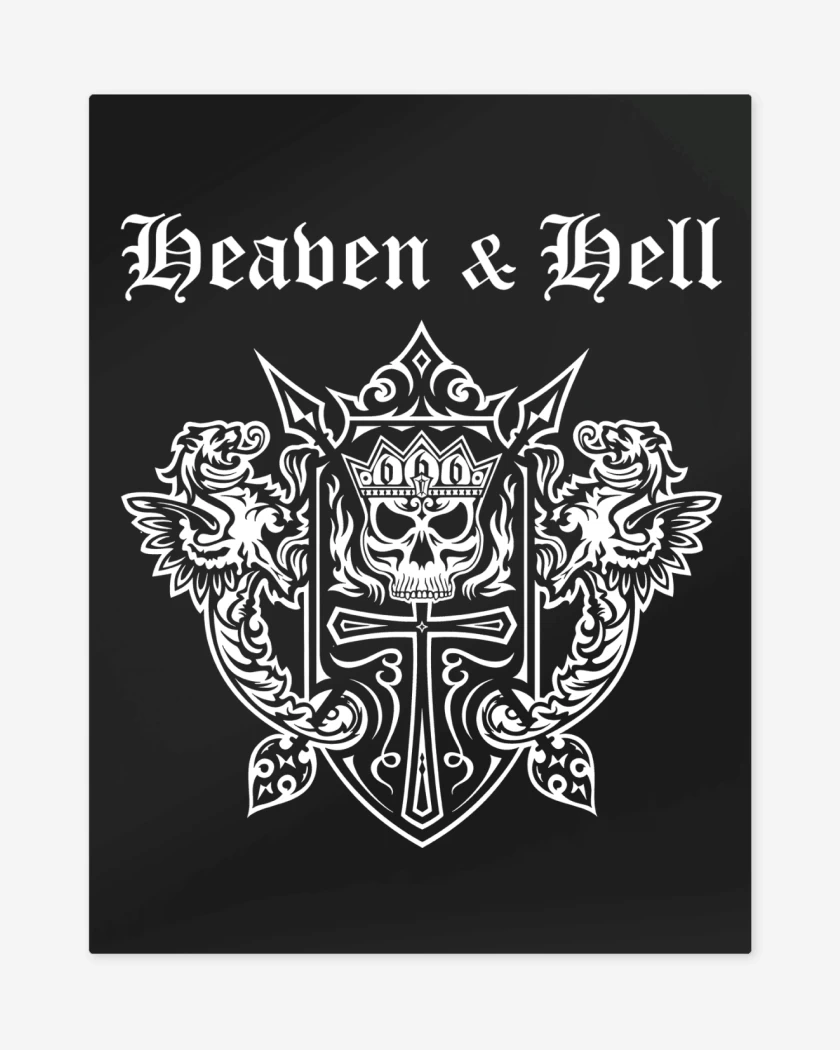 Print metalico Negro de Heaven & Hell Logo B