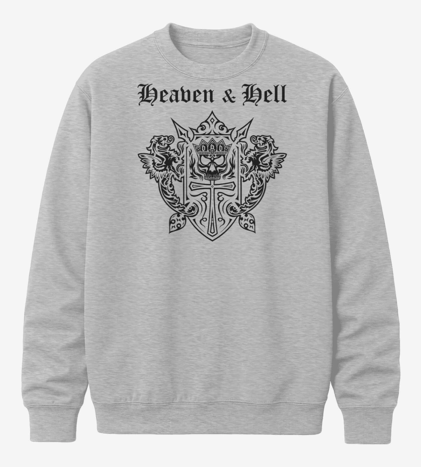 Poleron polo Gris Melange de Heaven & Hell Logo N