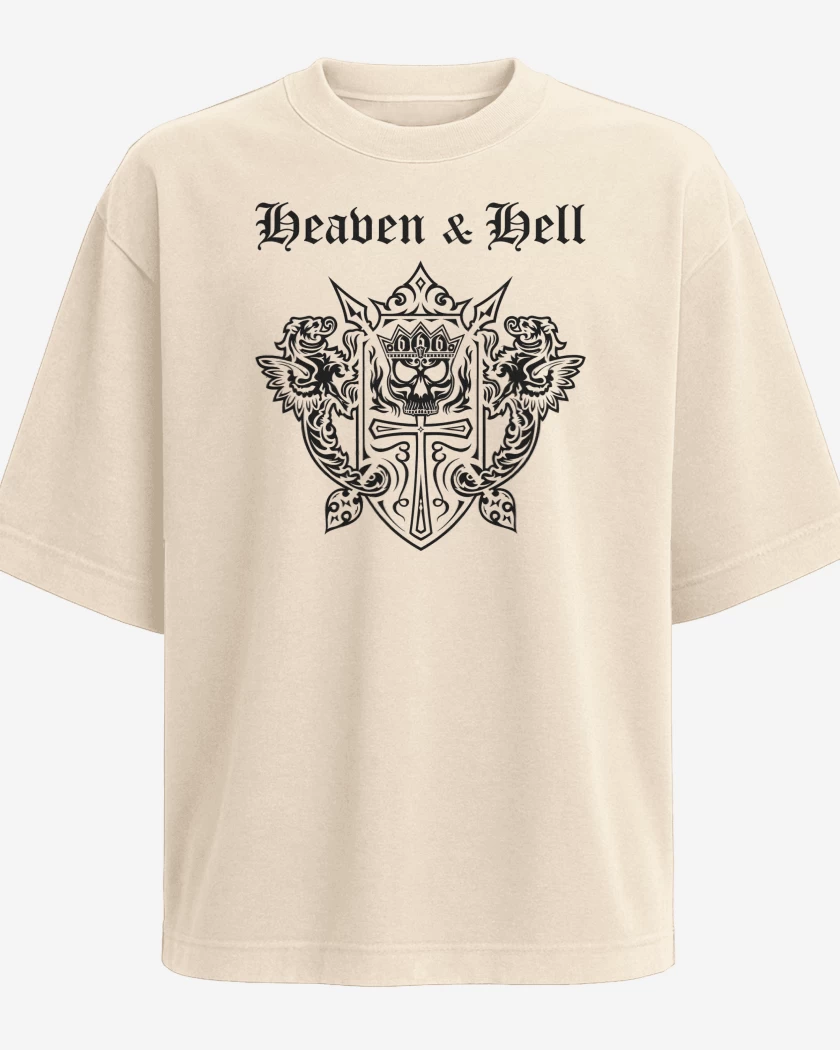 Polera Oversize Heaven & Hell Logo N