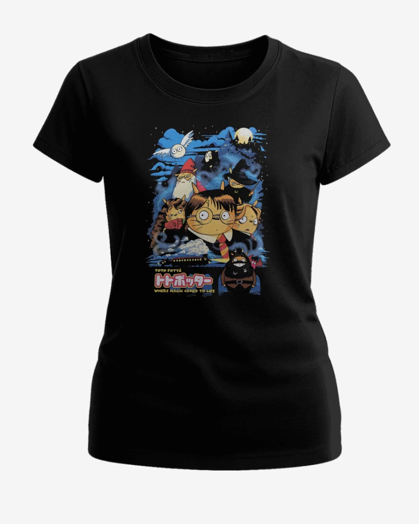 Polera de Mujer Negro de Mi Vecino Tototter