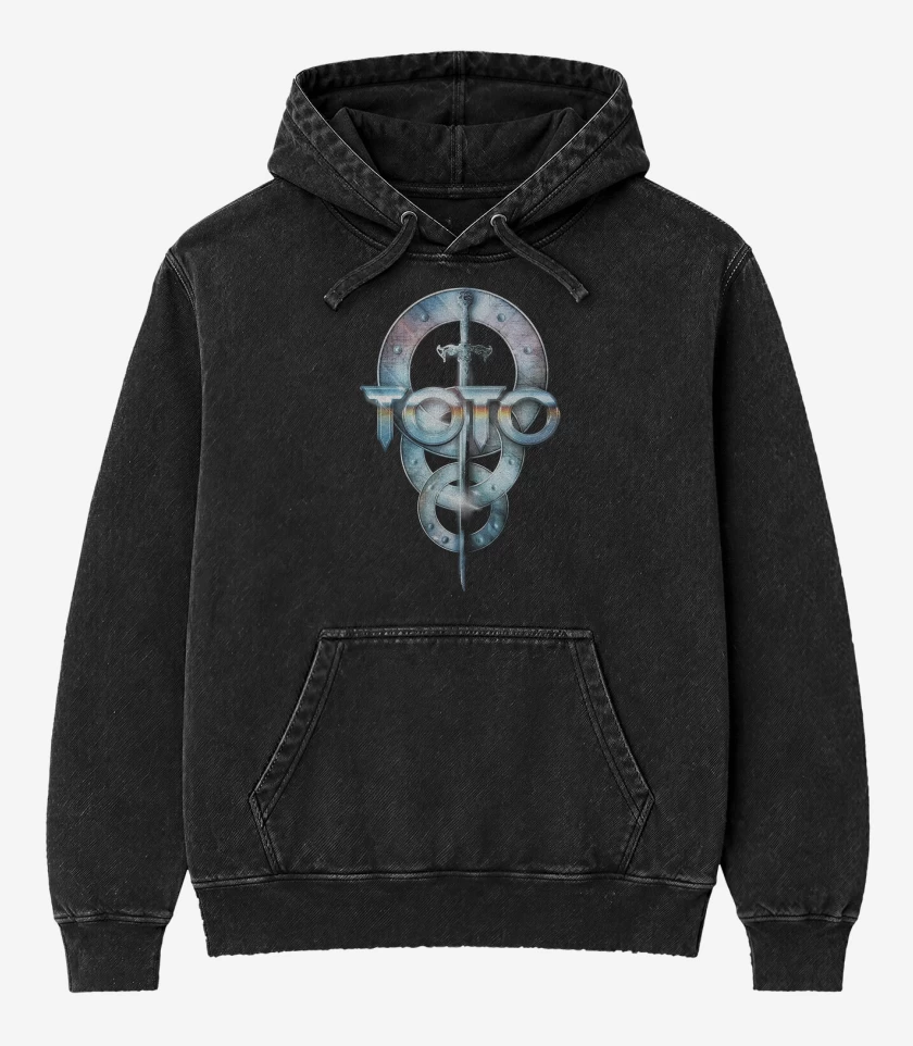 Poleron Canguro Acid Wash Negro de Toto Logo II