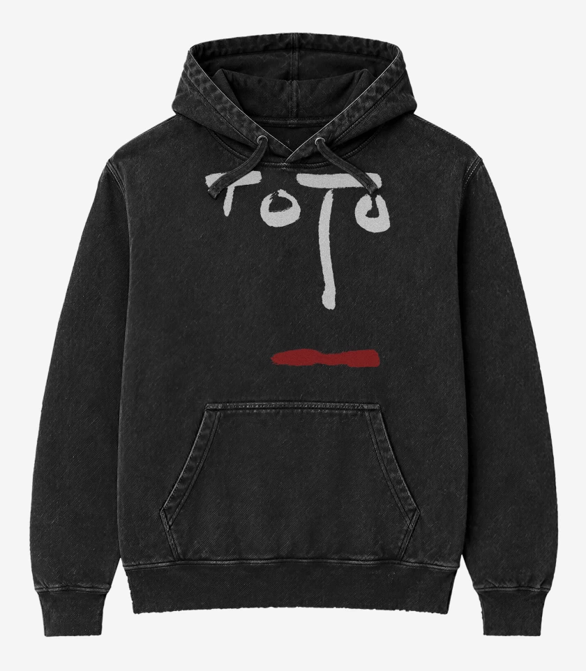 Poleron Canguro Acid Wash Negro de Toto Turn Back N
