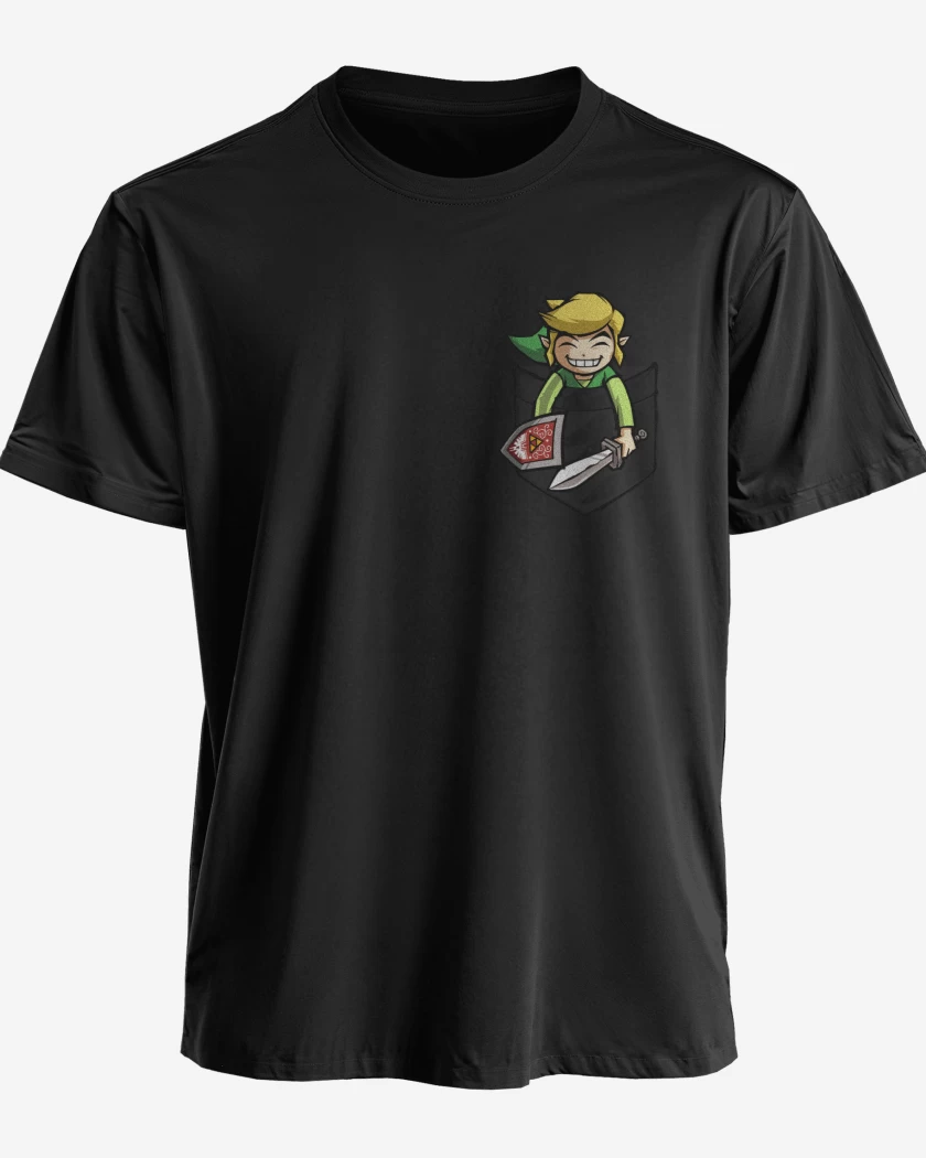 Polera premium Negro de Link de bolsillo
