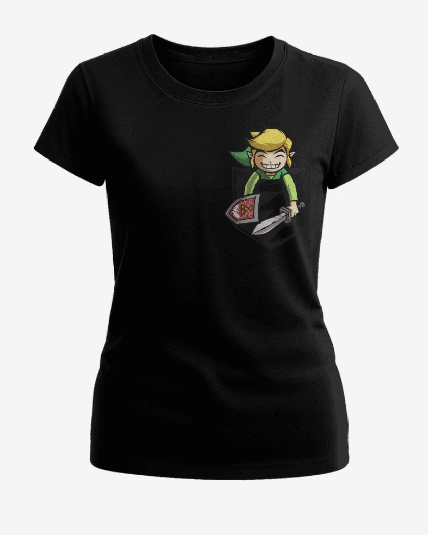 Polera de Mujer Negro de Link de bolsillo