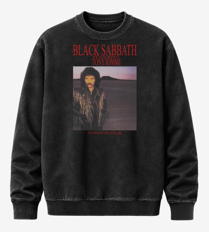 Poleron Polo Acid Wash Negro de Tony Iommi Seventh Star