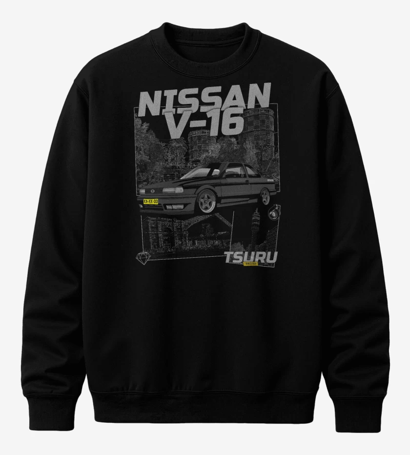 Poleron polo Negro de Nissan V16