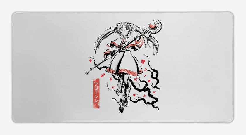 Mouse pad Gamer Blanco de Frieren