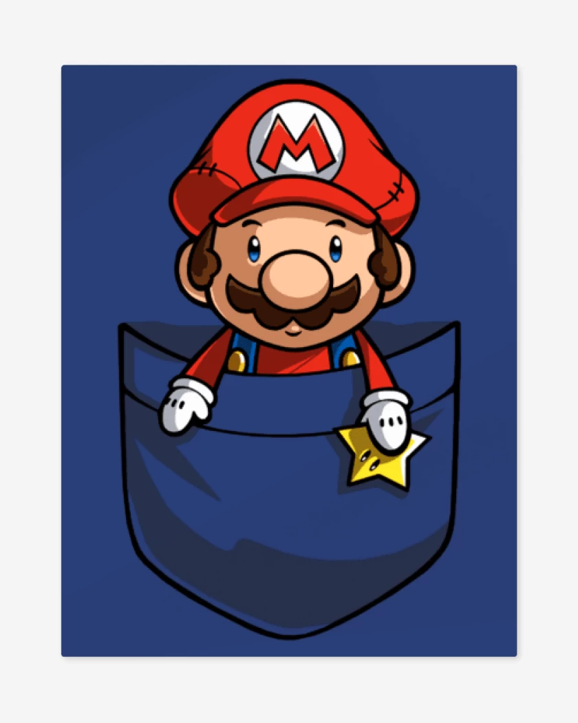 Print metalico Super bigote de bolsillo
