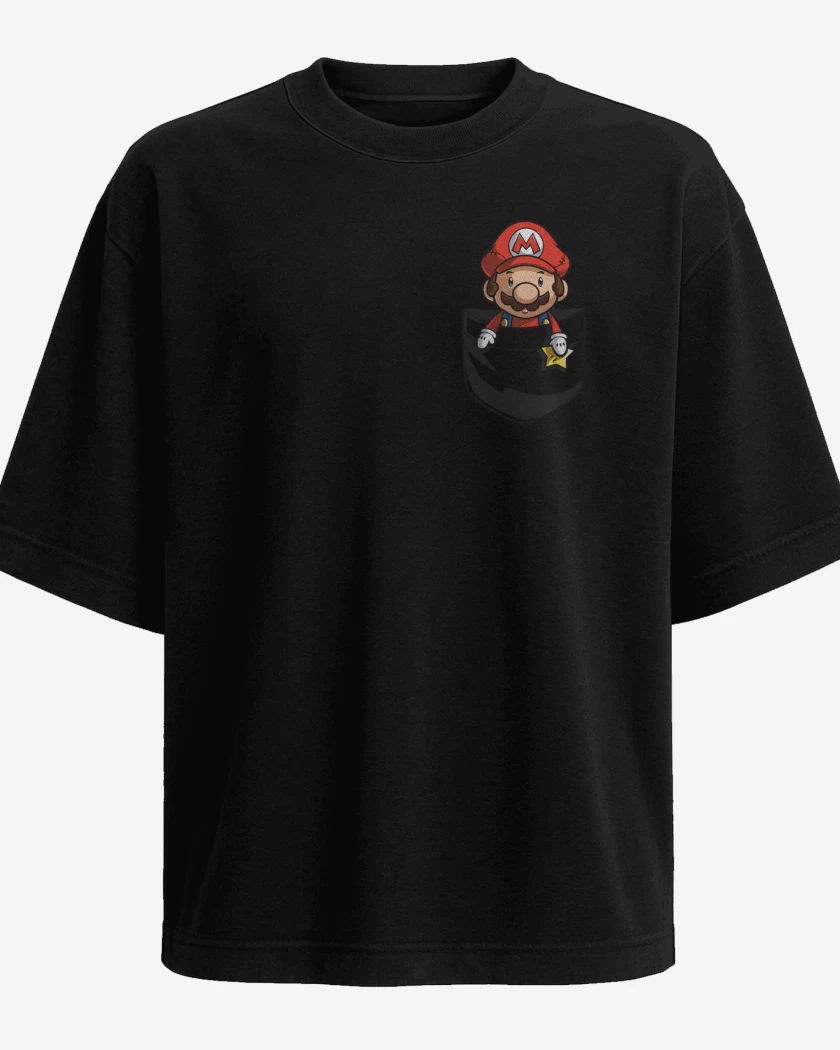Polera Oversize Super bigote de bolsillo