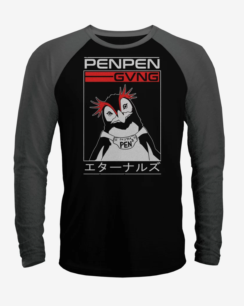 Polera Raglan Negro / Negro Heather de PenPen Evangelion