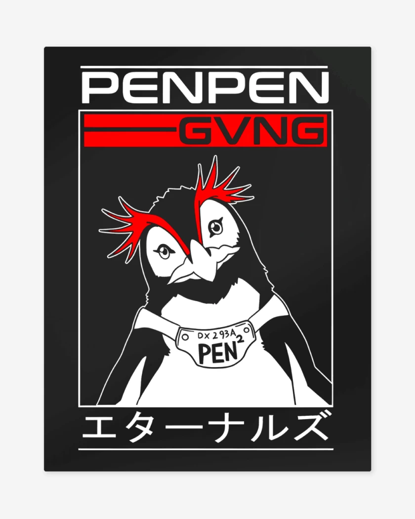 Print metalico Negro de PenPen Evangelion