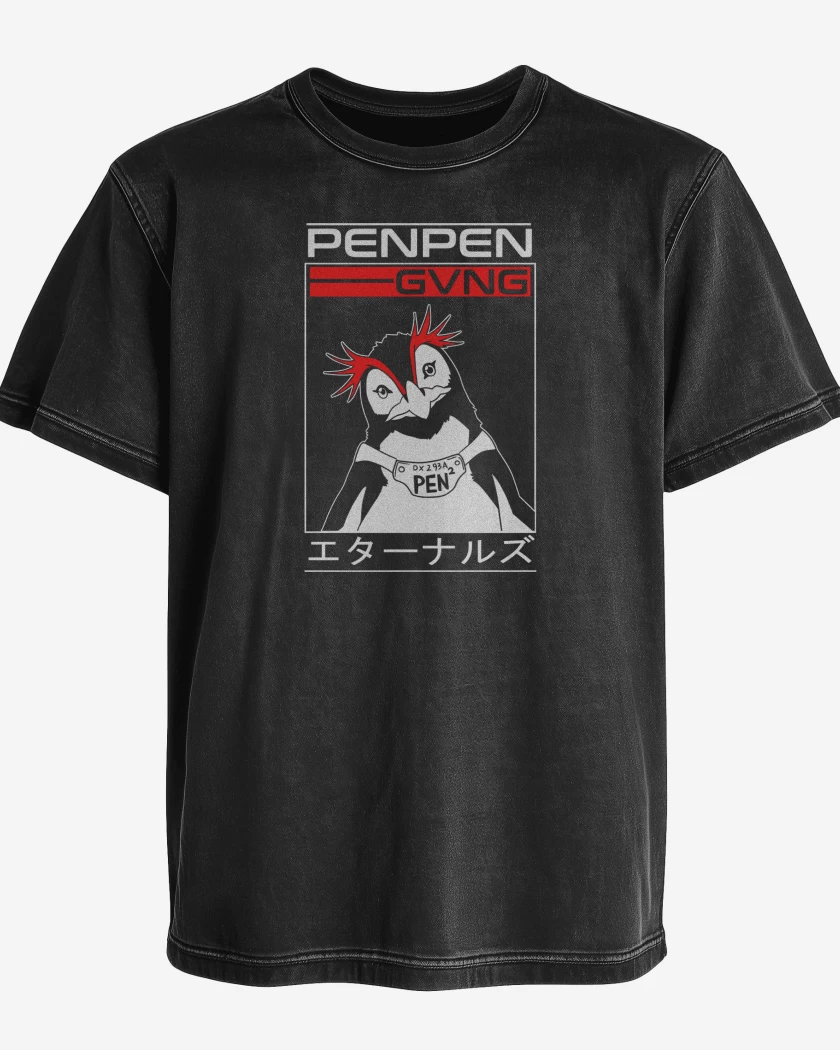 Polera desgastada Negro de PenPen Evangelion