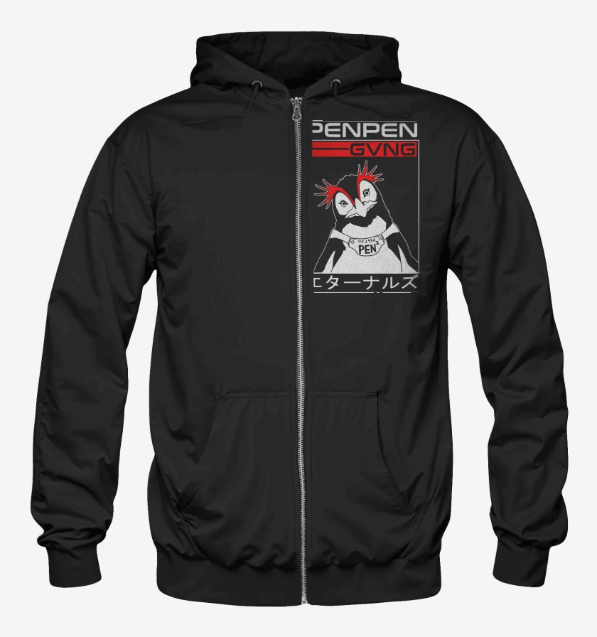 Poleron Canguro con cierre Negro de PenPen Evangelion