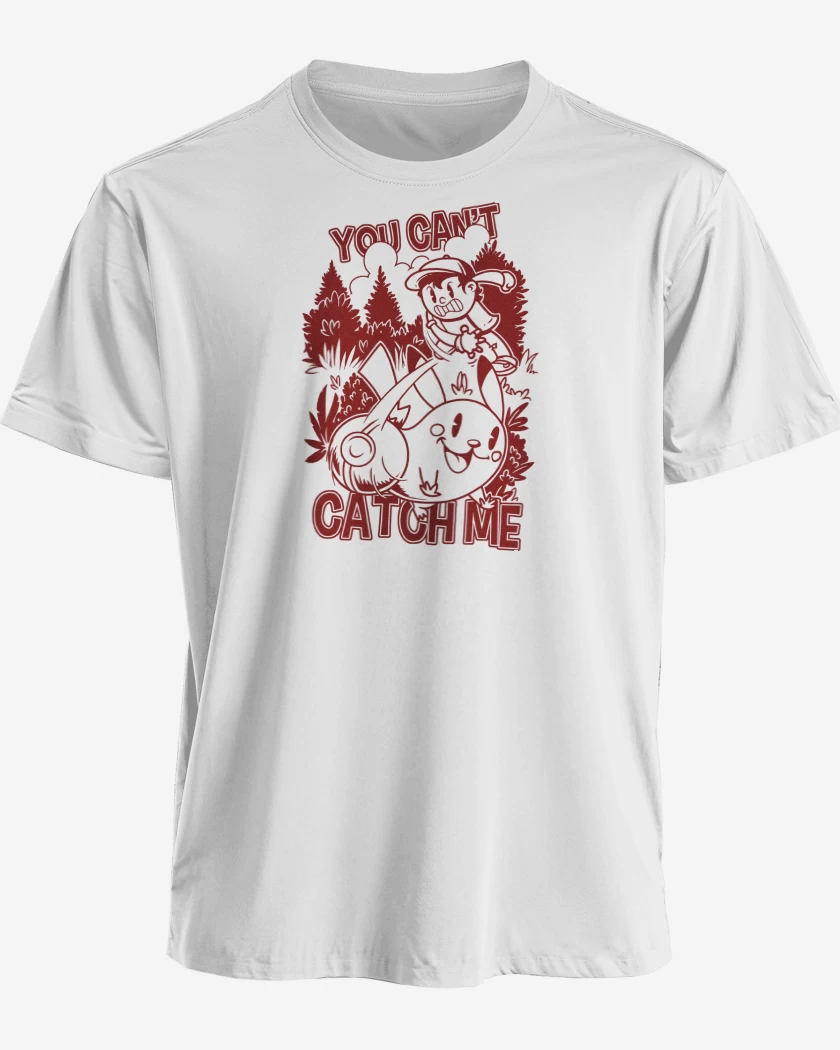 Polera premium Blanco de Pokemon No puedes Atraparme
