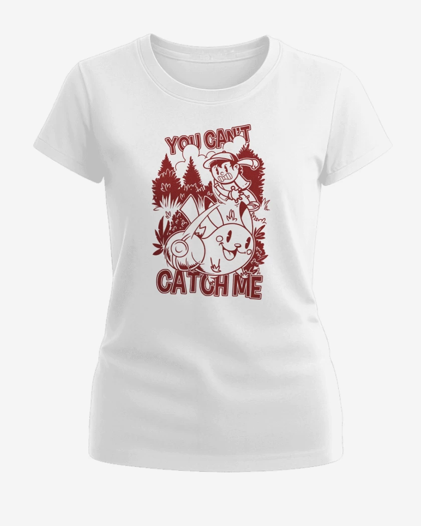 Polera de Mujer Blanco de Pokemon No puedes Atraparme