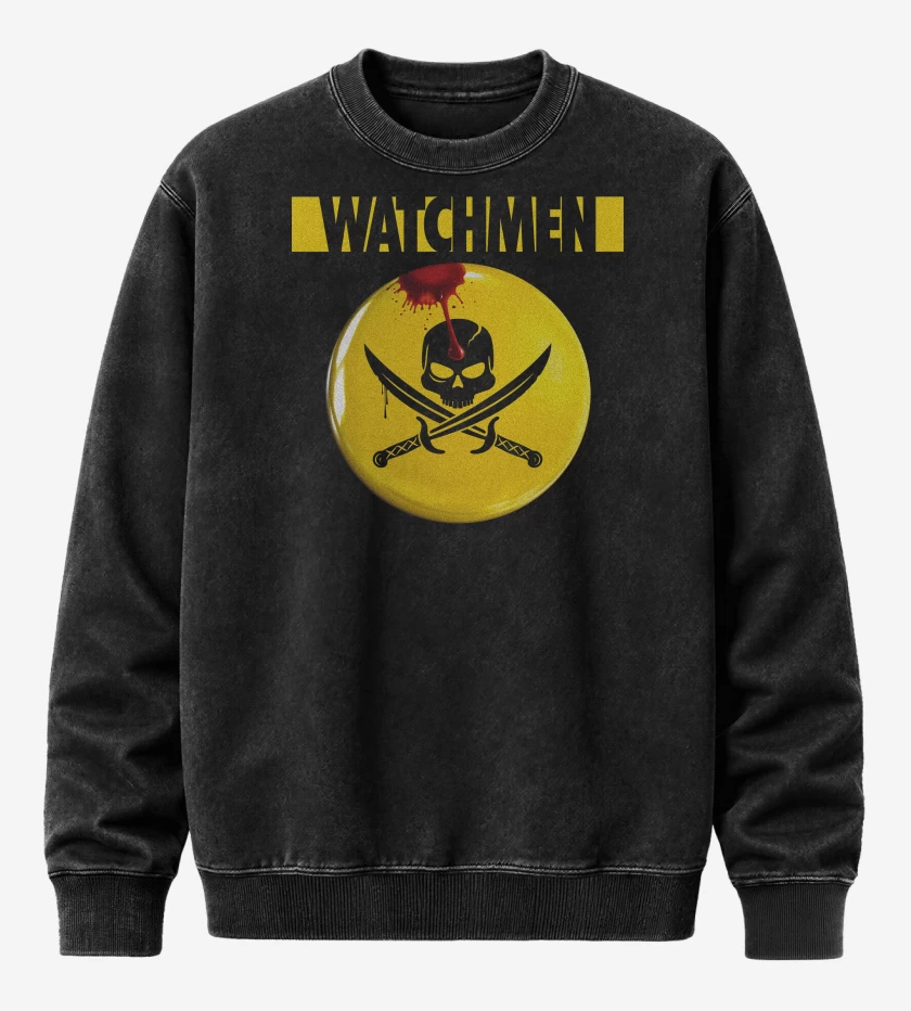 Poleron Polo Acid Wash Negro de Los Watchmen