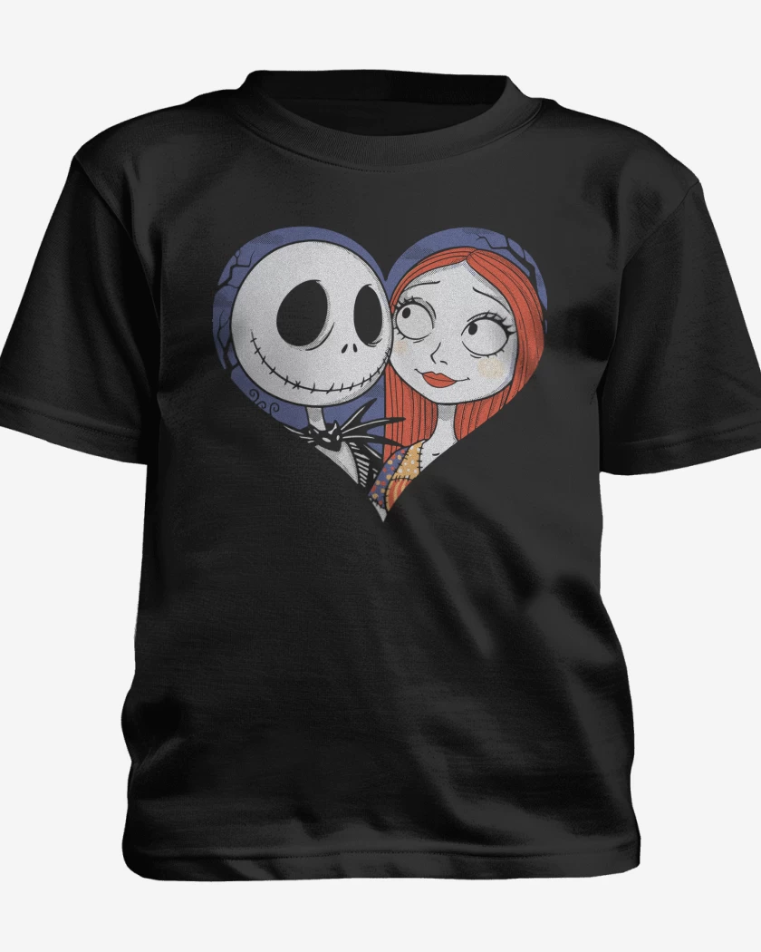 Polera de niño Negro de Jack Skellington Corazon