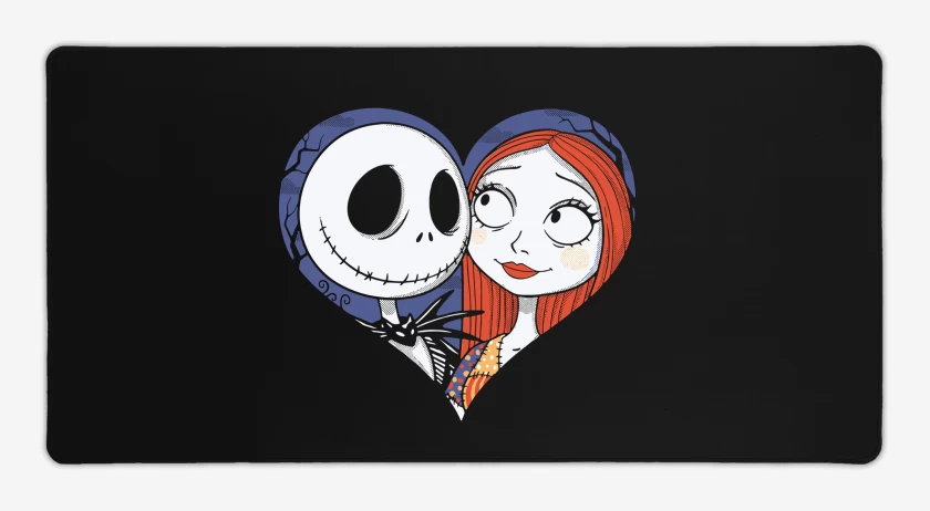 Mouse pad Gamer Negro de Jack Skellington Corazon