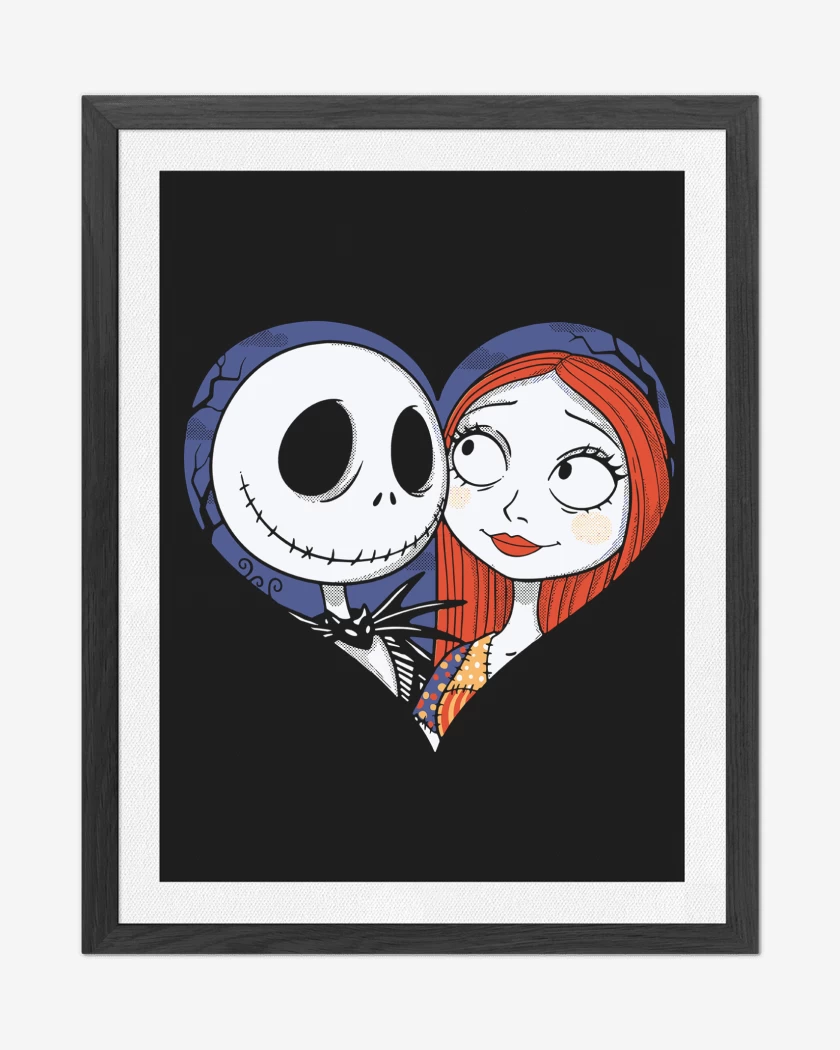 Cuadro decorativo Negro de Jack Skellington Corazon