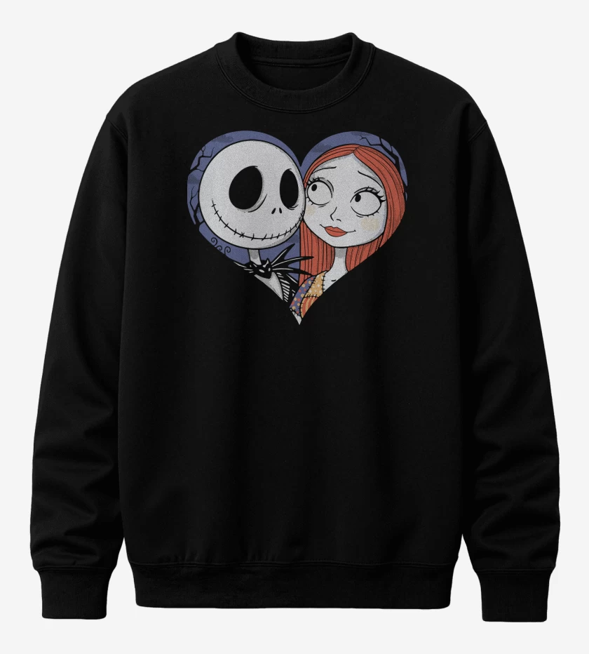 Poleron polo Negro de Jack Skellington Corazon