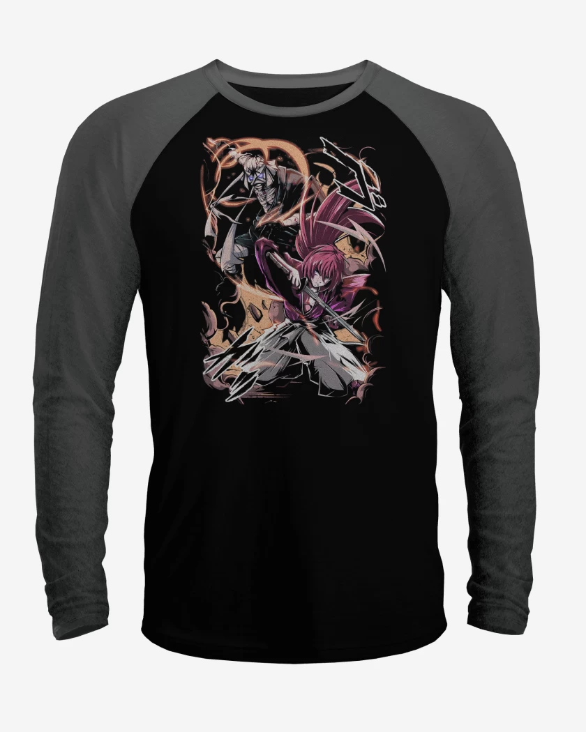 Polera Raglan Negro / Negro Heather de Samurai X Kenshin