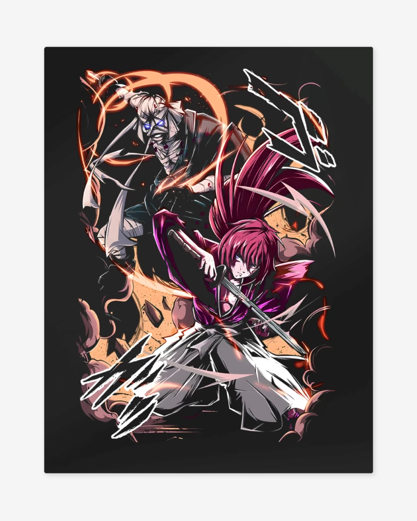 Print metalico Negro de Samurai X Kenshin