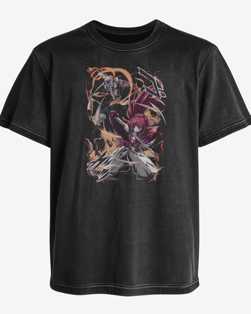 Polera desgastada Negro de Samurai X Kenshin