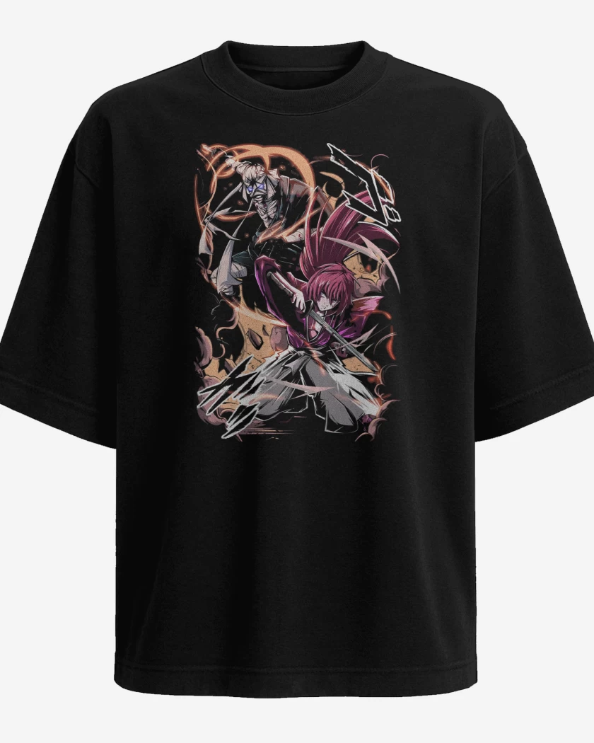 Polera Oversize Negro de Samurai X Kenshin