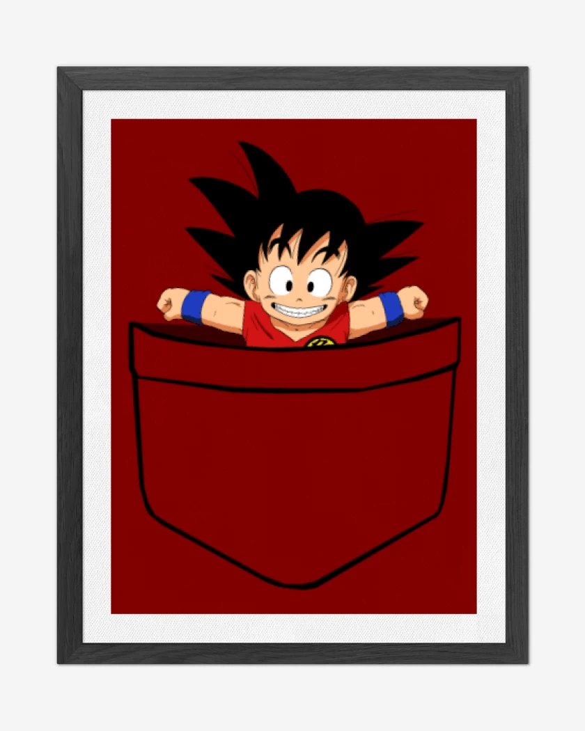 Cuadro decorativo Rojo de Goku de bolsillo