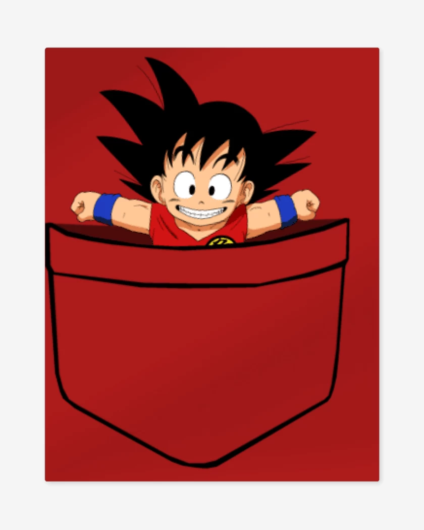 Print metalico Rojo de Goku de bolsillo
