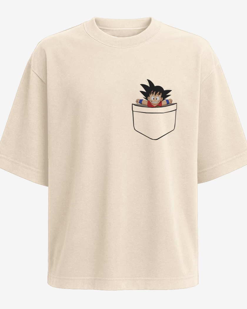 Polera Oversize Goku de bolsillo