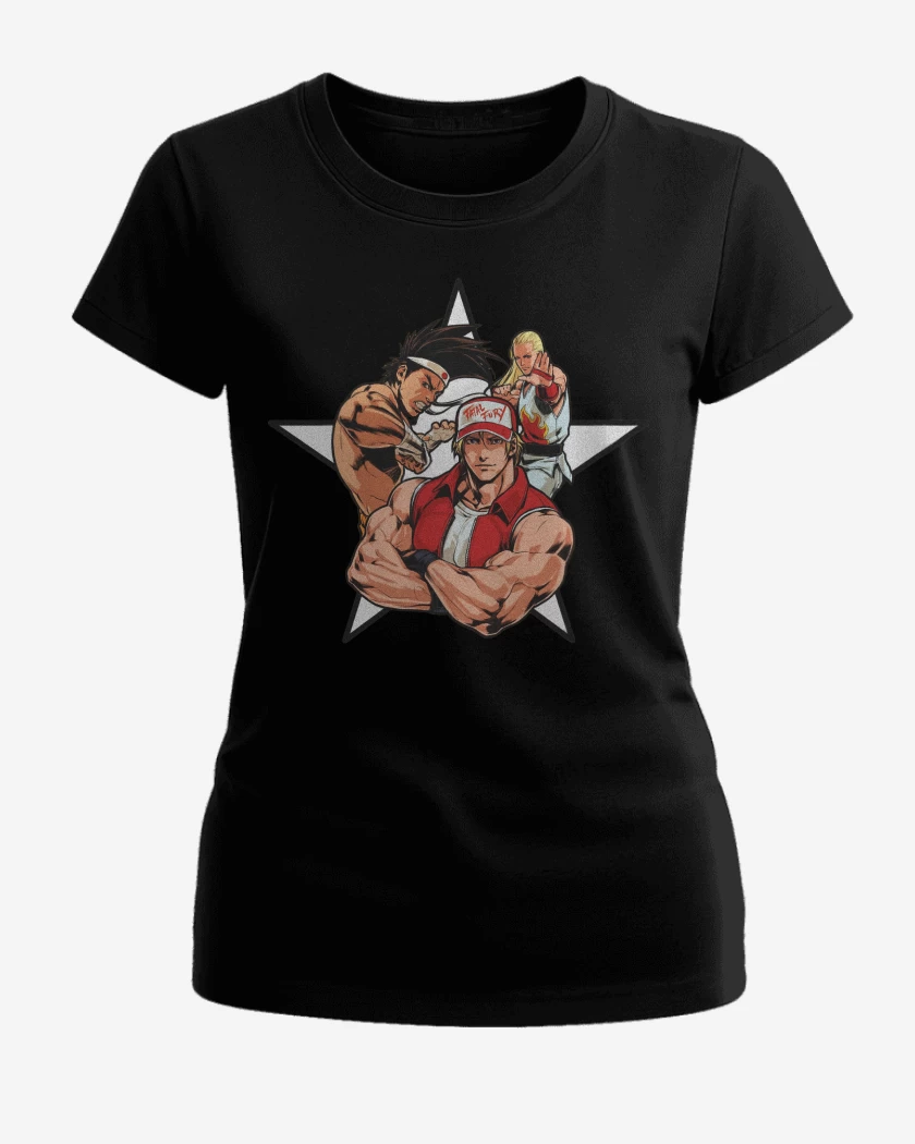 Polera de Mujer Negro de Fatal Fury Star