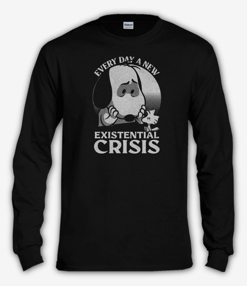 Polera manga larga Negro de Crisis Existencial