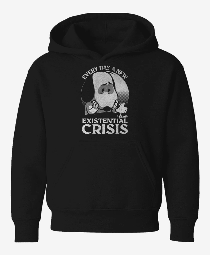 Poleron de niño Negro de Crisis Existencial
