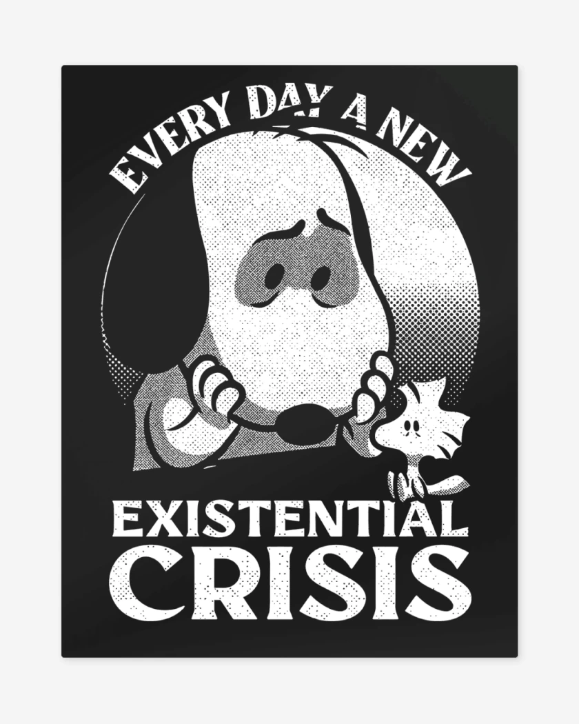 Print metalico Negro de Crisis Existencial
