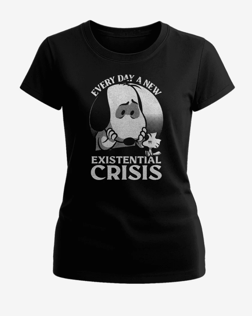 Polera de Mujer Negro de Crisis Existencial