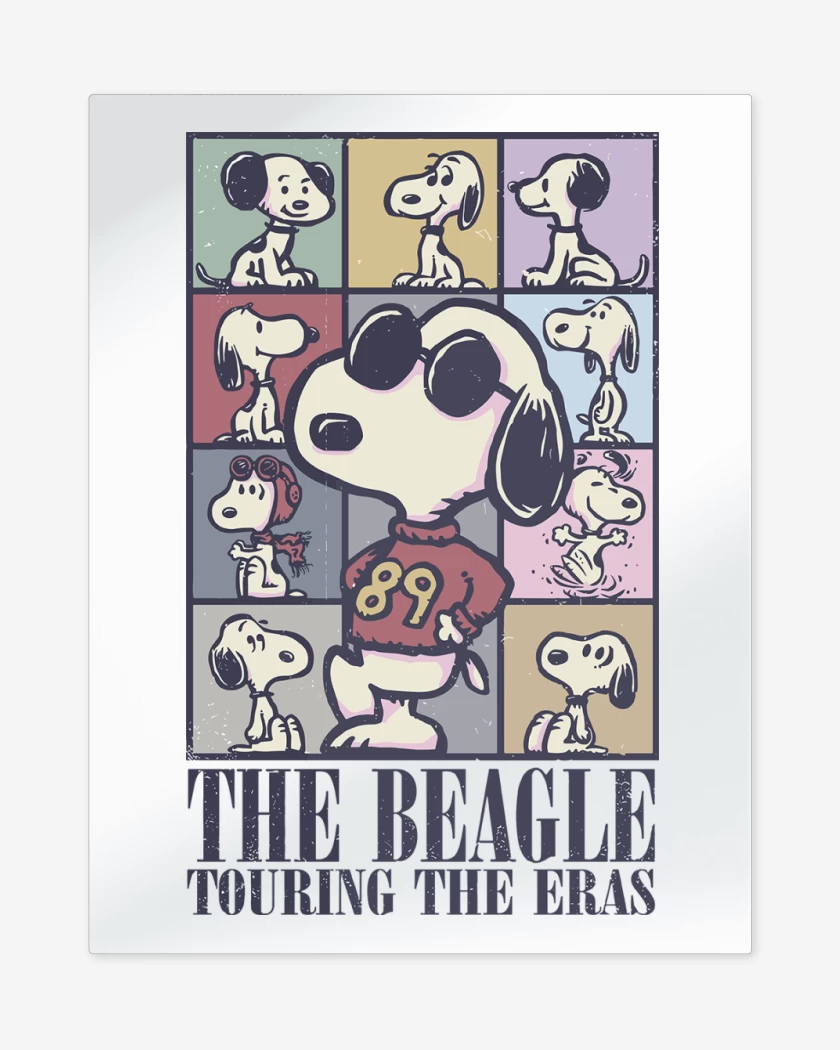 Print metalico Blanco de Snoopy Eras 