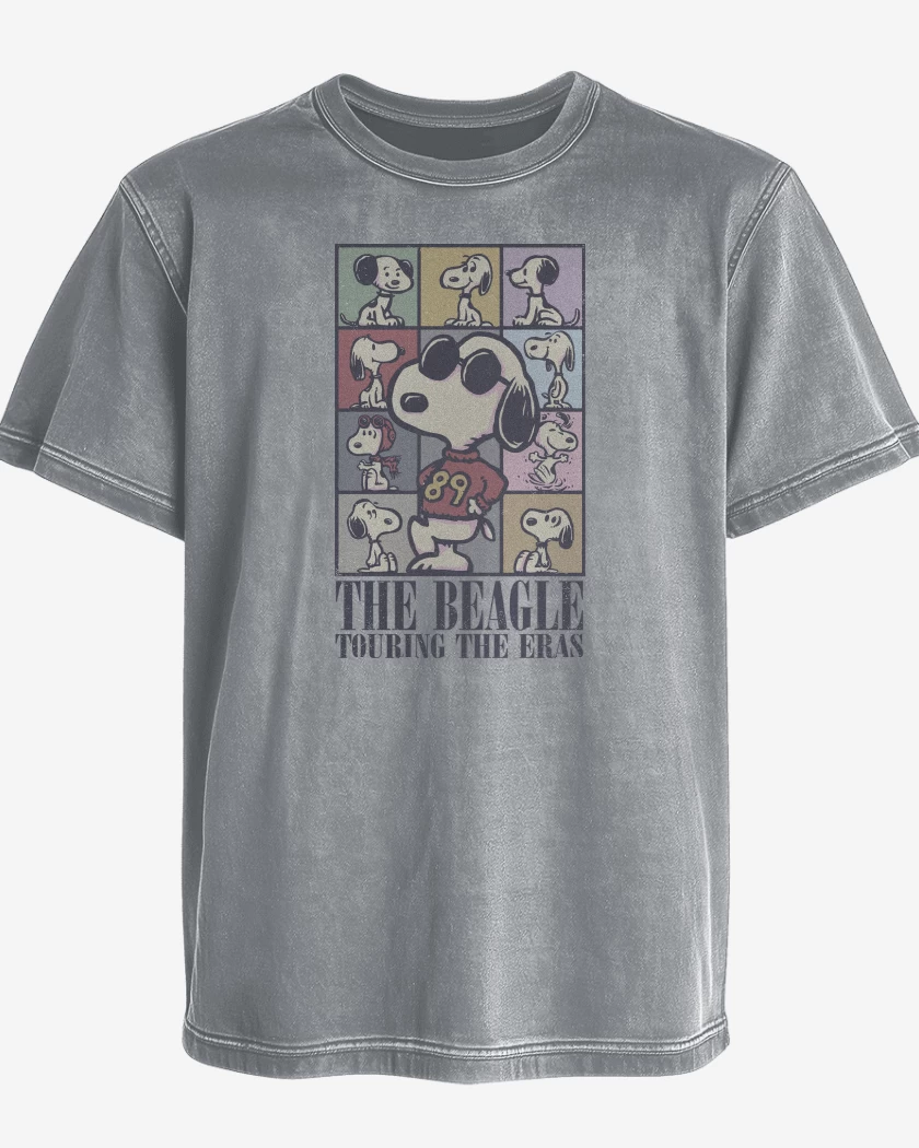 Polera desgastada Gris Melange de Snoopy Eras 