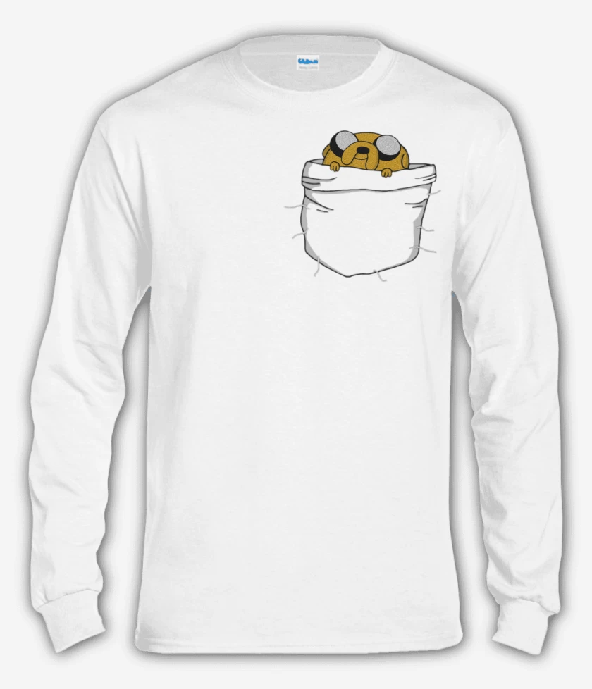 Polera manga larga Blanco de Jake de bolsillo