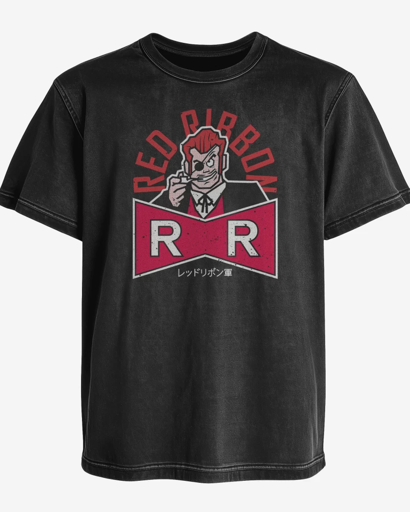Polera desgastada Negro de La Patrulla Roja