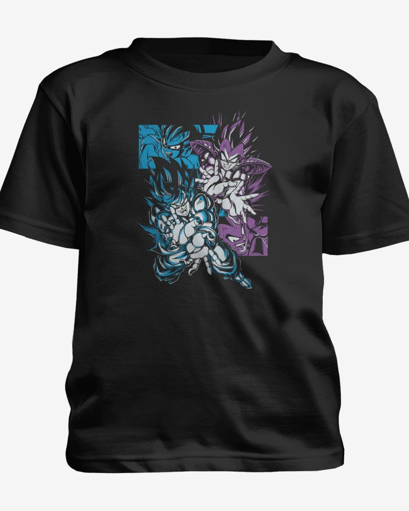 Polera de niño Negro de Kamehame vs Galick Gun