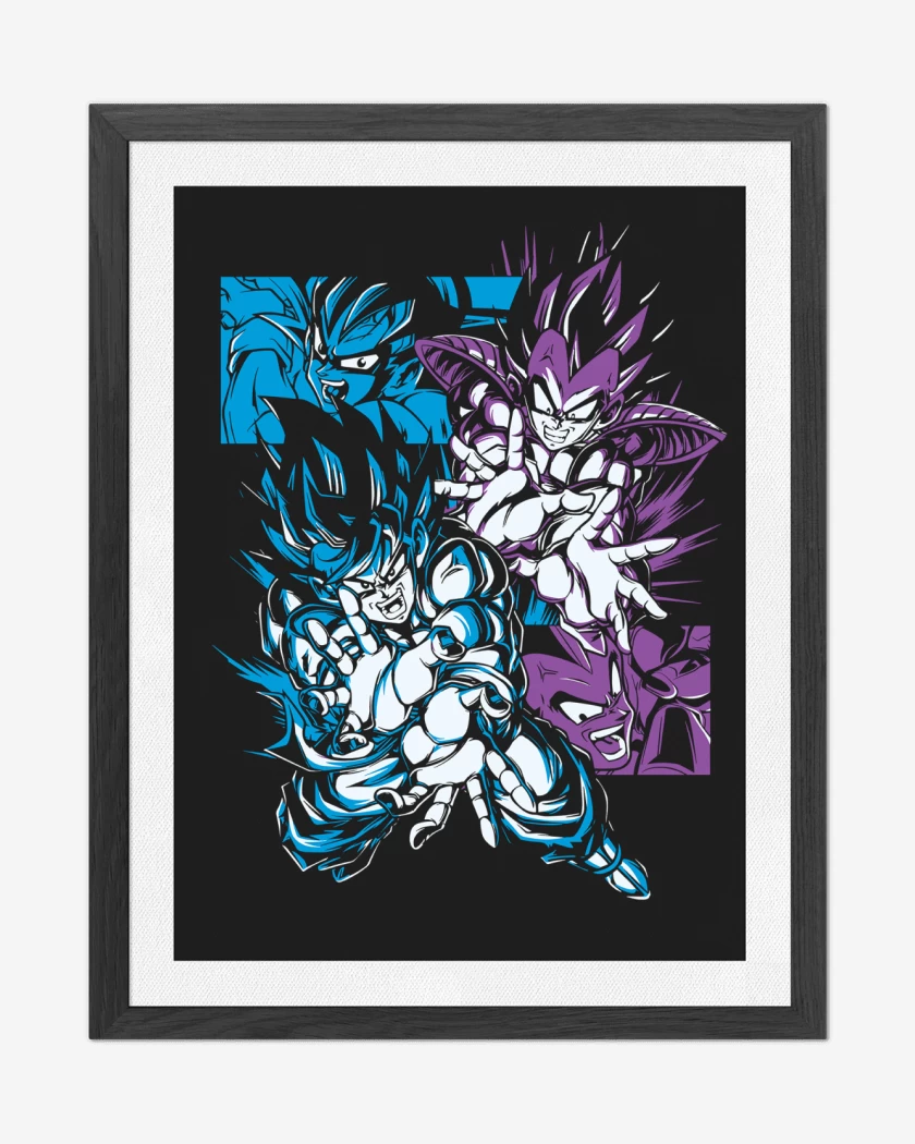 Cuadro decorativo Negro de Kamehame vs Galick Gun