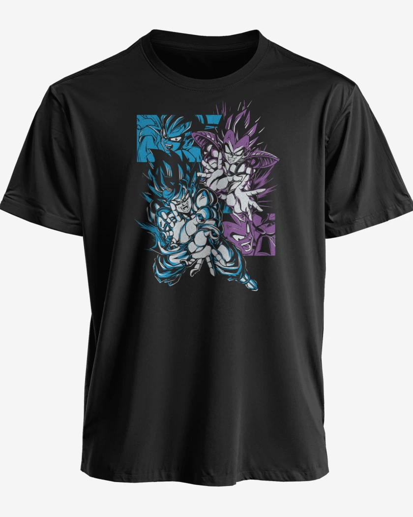 Polera premium Negro de Kamehame vs Galick Gun