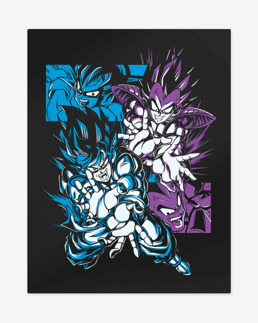 Print metalico Negro de Kamehame vs Galick Gun