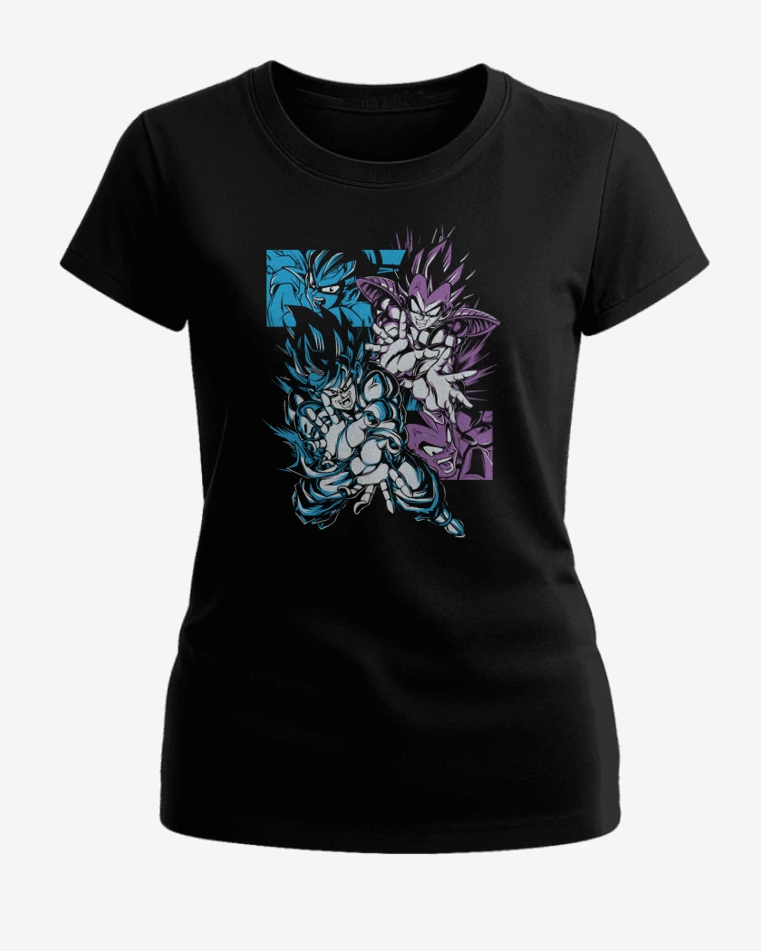 Polera de Mujer Negro de Kamehame vs Galick Gun