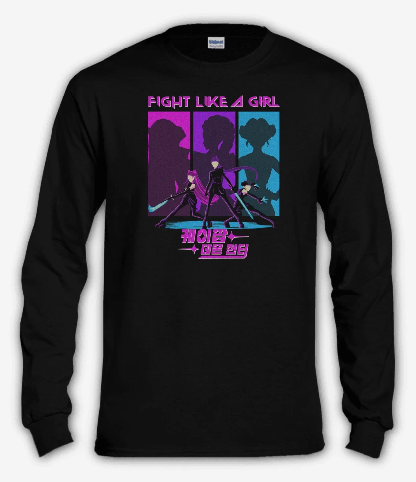 Polera manga larga Negro de Fight Like a Girl