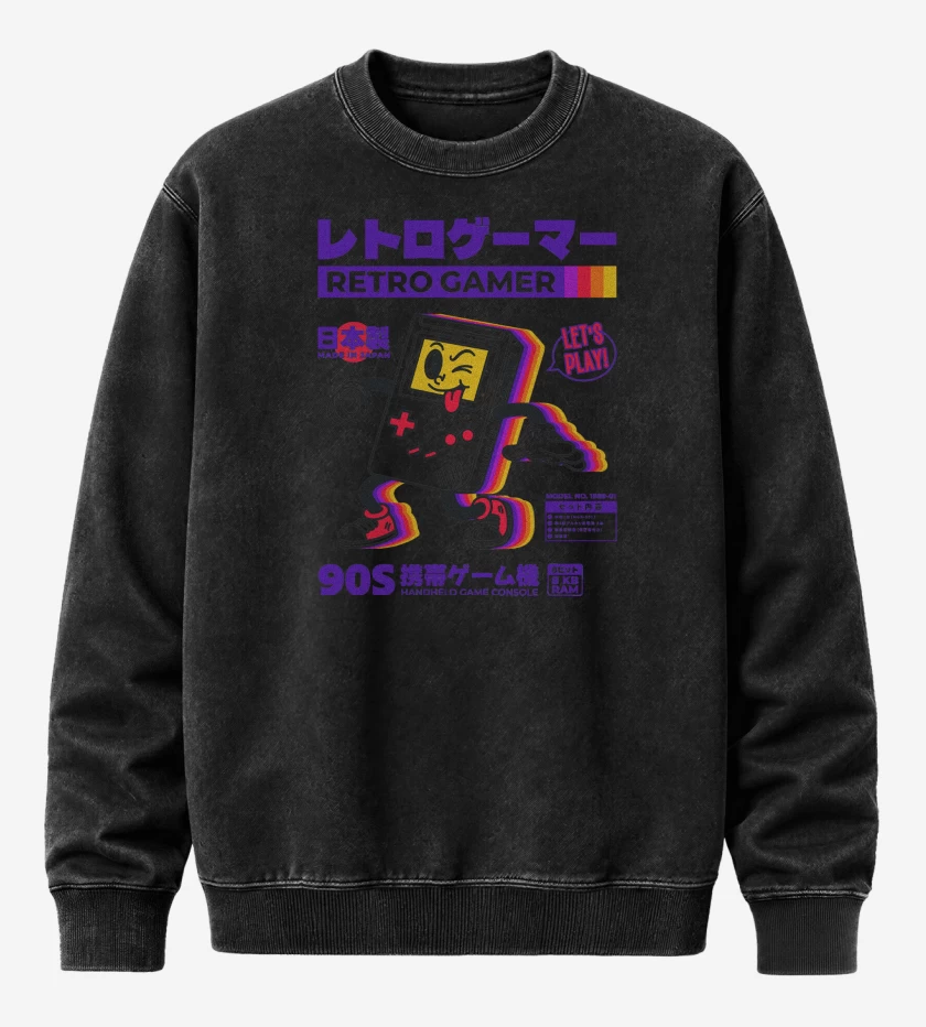 Poleron Polo Acid Wash Negro de RetroGamer