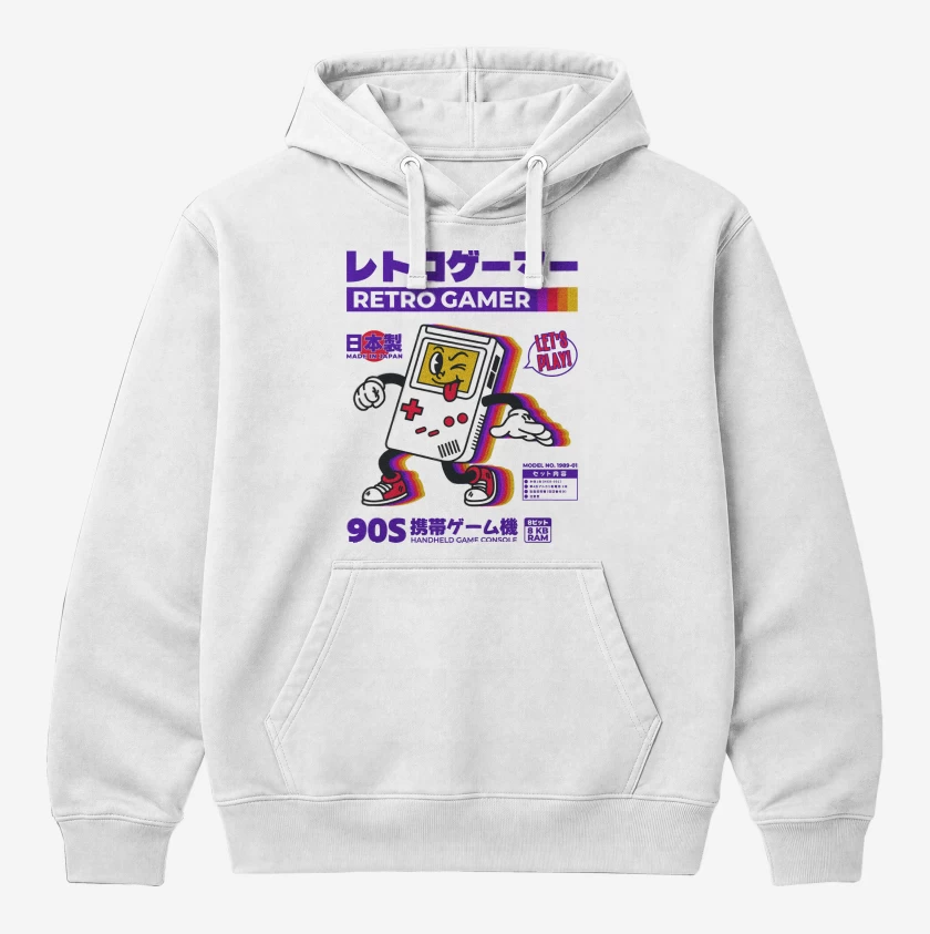 Polerón Canguro Blanco de RetroGamer