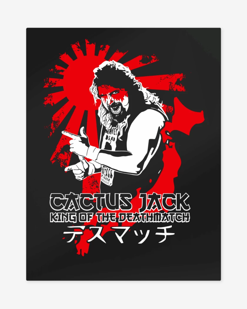 Print metalico Negro de Cactus Jack King of the Deathmatch