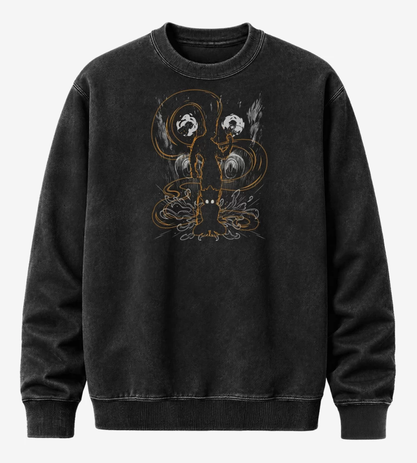 Poleron Polo Acid Wash Negro de Gon Freecss